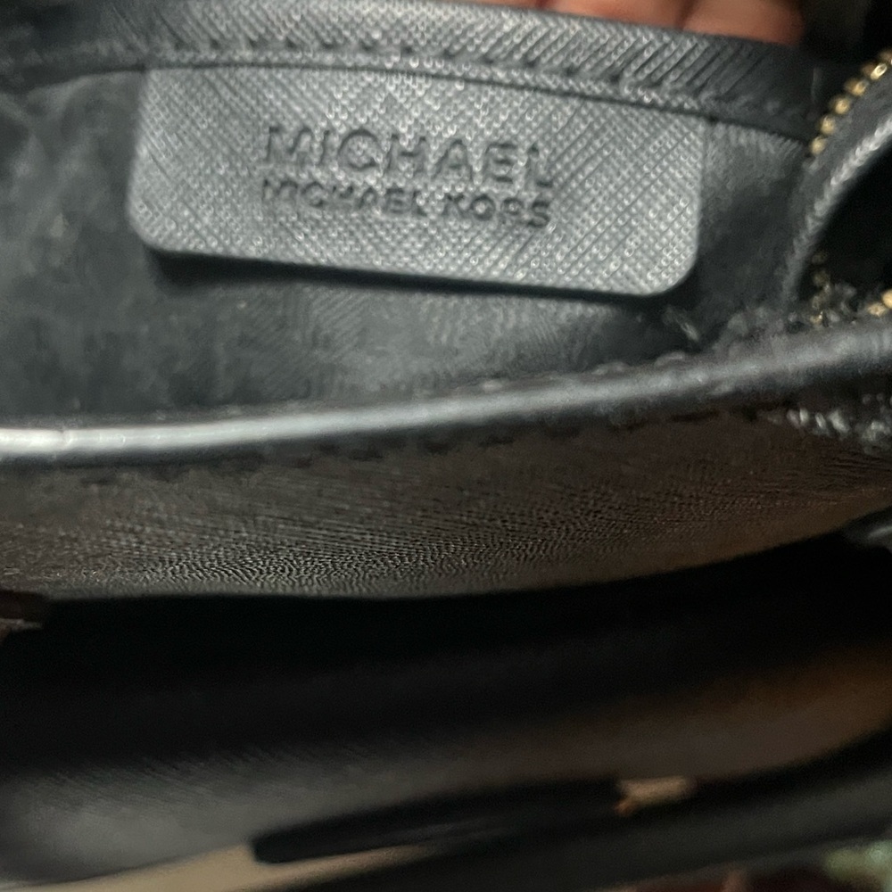 Michael Michael Kors Bridgette Medium East West Leather Tote Bag Black Gold - Picture 9 of 15